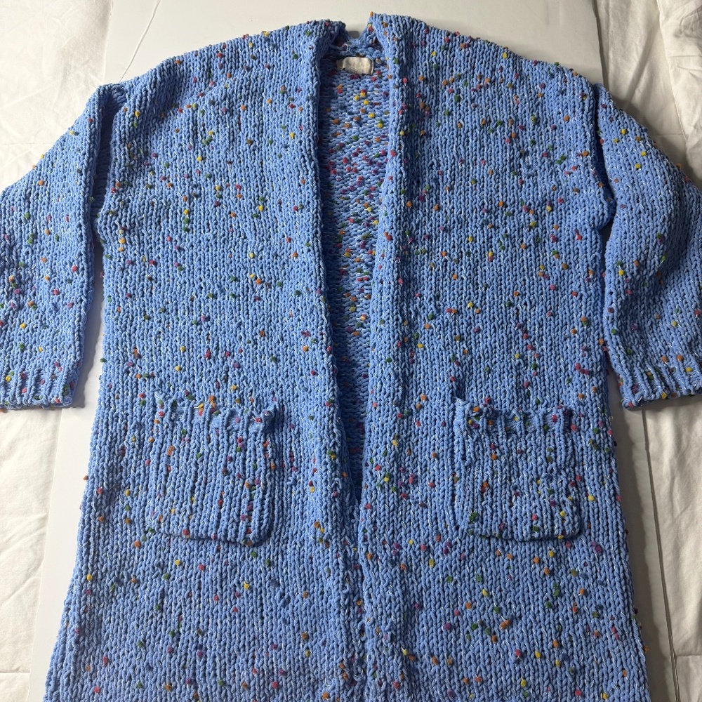 Women's Altar'd State Blue Cardigan Lightweight Knit Sweater Size Medium